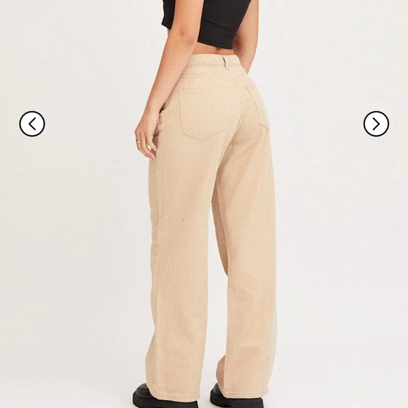 SUNLAND 17 Wideleg jeans High Rise In Taupe Beige . Size Medium - Picture 10 of 10